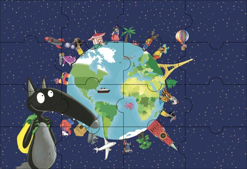 7 Puzzles Du Tour Du Monde De Loup Annexe Le Loup Qui Voulait Faire Le Tour Du Monde Activite Loup Maternelle Le Bazar Du Lion