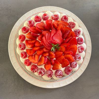 Tarte aux fraises et framboises 