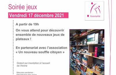 Soirée jeux à l'Arche vendredi 17 décembre 2021