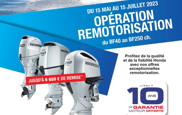 Remotorisation hors-bord - jusqu'à 21% de remise sur des moteurs Honda