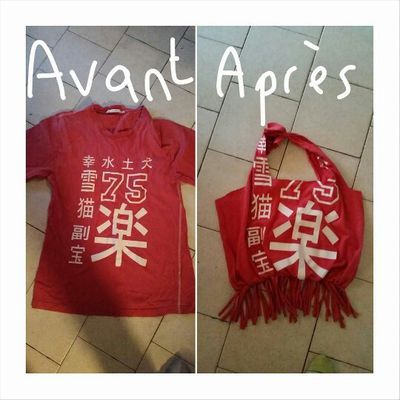 Sac franges rouge VJ création