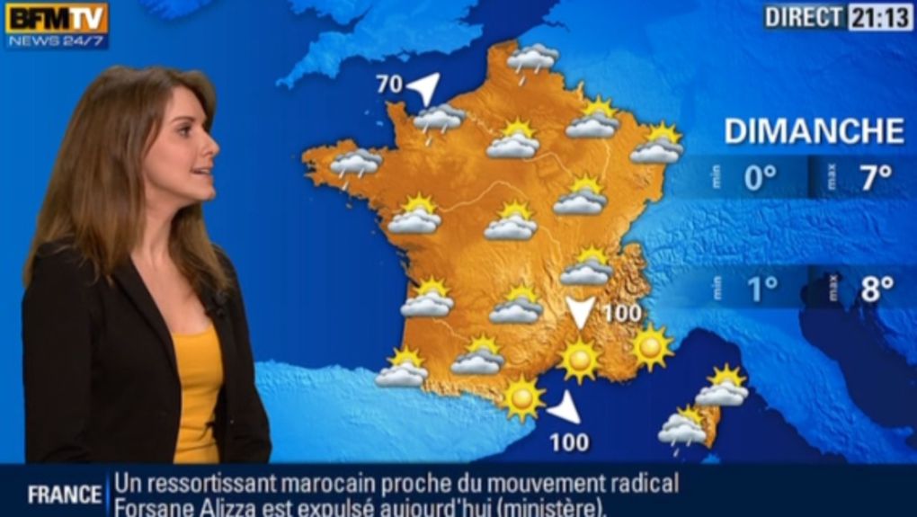 2013 01 31 - FANNY AGOSTINI - BFM TV - LA METEO @21H15