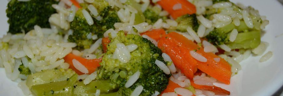 Riz aux carottes et au brocoli