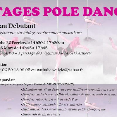 Stages Pole Dance Dimanche 26 Février et Samedi 3 Mars