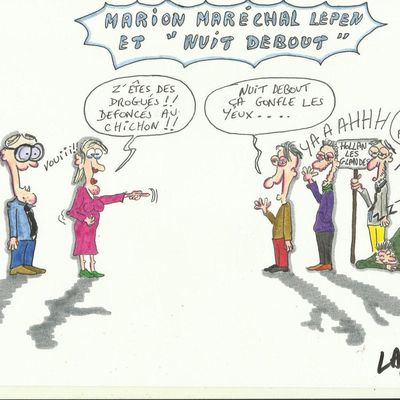 dessin nuit debout critiqué par le FN ET Marion Marechal-le Pen