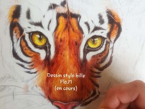 Dessin &quot;Carnivore&quot; ou le tigre blanc