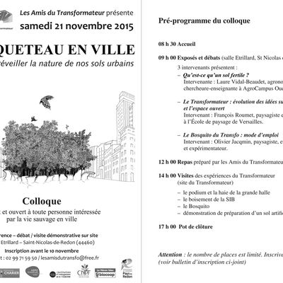 Colloque Un Boqueteau en ville : le programme 