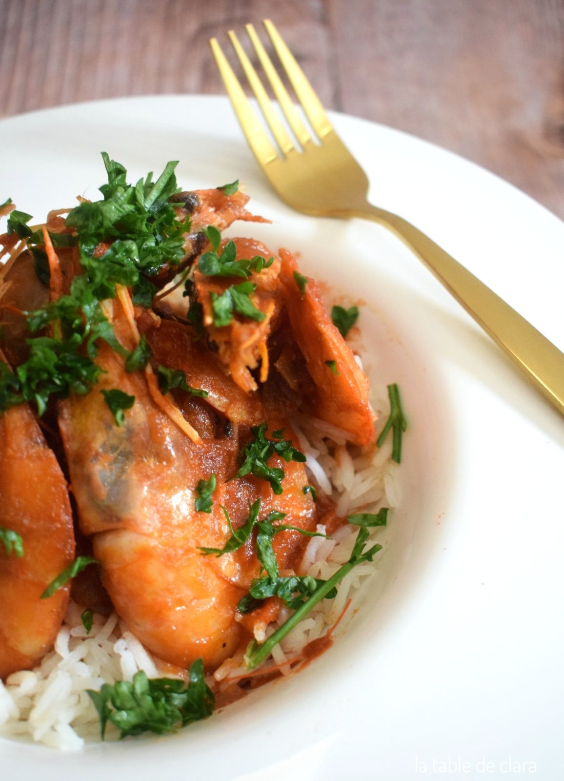 Gambas crues flambées pastis