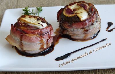 Figues rôties farcies au chèvre et crème de vinaigre balsamique au miel 