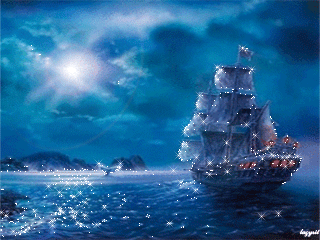 Navire - Nuit - Gif scintillant - Gratuit