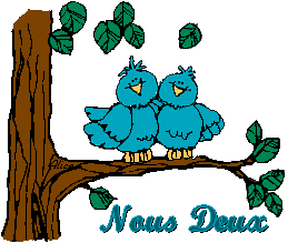 Nous deux - Oiseaux - Couple - Arbre - Branche - Gif animé - Gratuit
