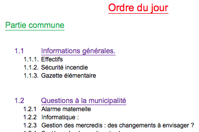 Ordre du jour du conseil d'école du 02/02