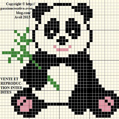 Grille gratuite point de croix : Petit panda