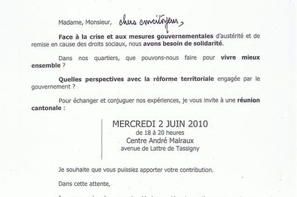 Réunion cantonale d'Alain Clary, mercredi 2 juin 2010