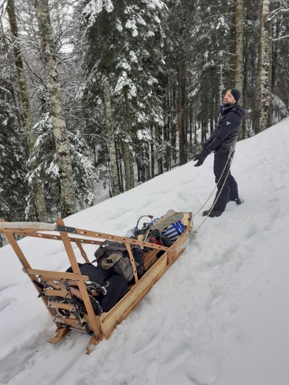 Test traîneau et raquettes à neige Pyrénées 2020