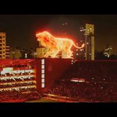 L'hologramme d'un lion géant enflamme le stade de l'Estudiantes, en Argentine