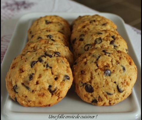 Cookies au pralin et chocolat