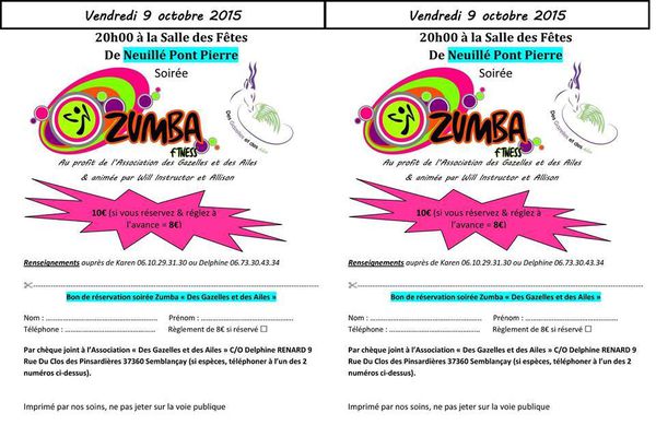 Zumba Neuillé Pont Pierre le 09/10/15 à 20h00