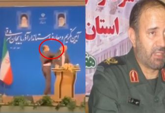 Iranian provincial governor gets a slap in the face at his inauguration!