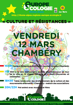 Vendredi 12 mars à Chambéry : Culture et résistances