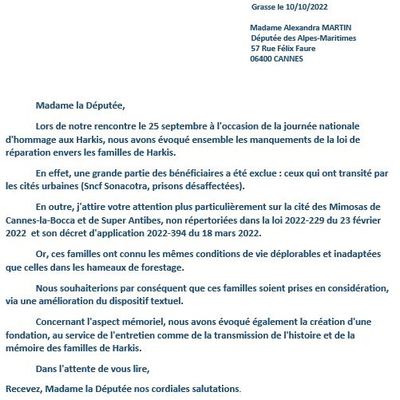 Manquements de la loi de réparation envers les harkis dans les Alpes Maritimes