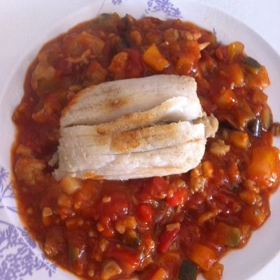 Ballotines de raie sur lit de ratatouille dukan