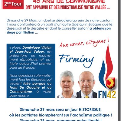 #Canton6 : #FN en duel face au #PCF / FDG le nouveau tract pour le 2nd Tour