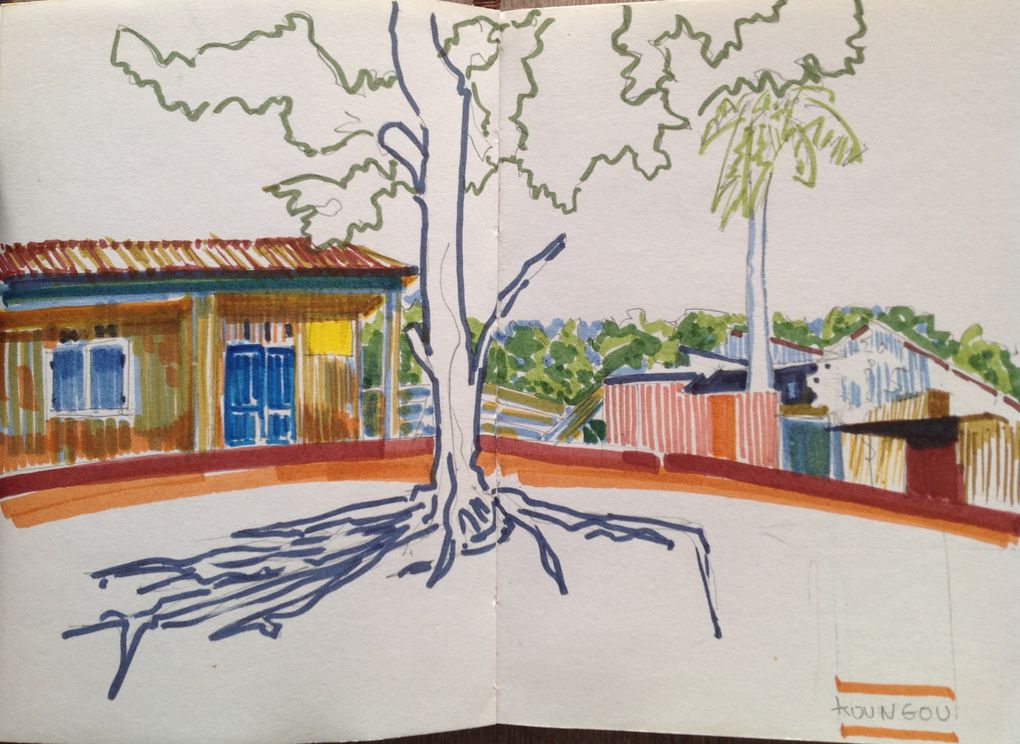 Illustrations sortient d'un carnetde voyage fait au feutre, lors d'une escale de 7 semaines à Mayotte en 2010.