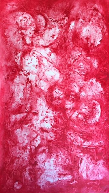 2016 Mars rouge 6 pigment écarlatte oil on canvas 156/90cm Bénédicte Bucher