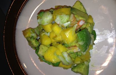 Shrimp tartare with Avocado and Mango