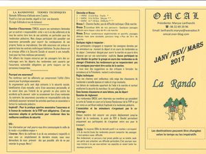 Programme de la Rando : Janvier / Février / Mars