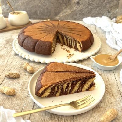Gâteau zébré chocolat & Beurre de cacahuète 
