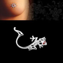 [NEW] Faux piercing de téton lézar avec strass yeux rouges