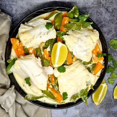 Curry de cabillaud au lait de coco