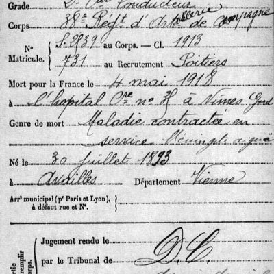 DUVERGER Paul 1893 - 1918