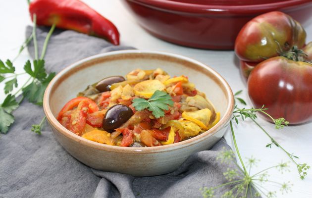 Parce que c'est encore la saison: tajine de légumes d'été aux olives et citron confit 