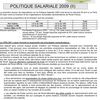 POLITIQUE SALARIALE 2009 : CR de la réunion du 06 avril