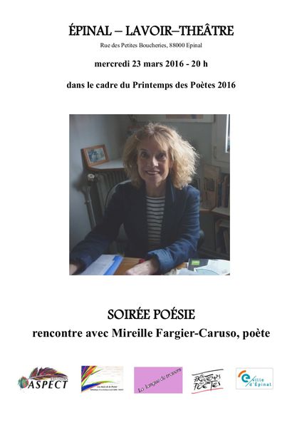 Printemps des Poètes : Mireille Fargier-Caruso à EPINAL