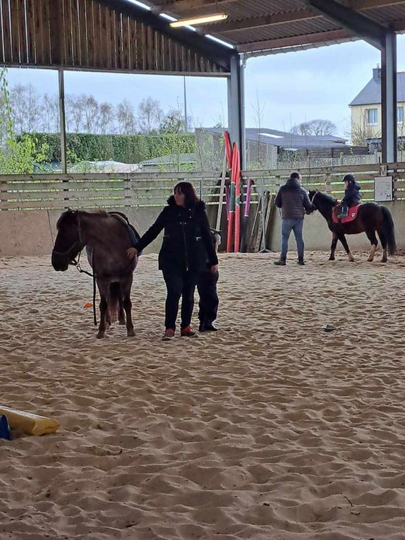 Séance 1 classe TPS PS.  Mardi 2 avril était le grand jour! Nous attendions avec impatience cette matinée poneys qui a fait plaisir à tout le monde! 3 ateliers ont été proposés : découverte de l'animal dans l'écurie, promenade à dos de poneys dans le manège, production artistique et lecture/chants dans la salle d'activité.  vivement la semaine prochaine !