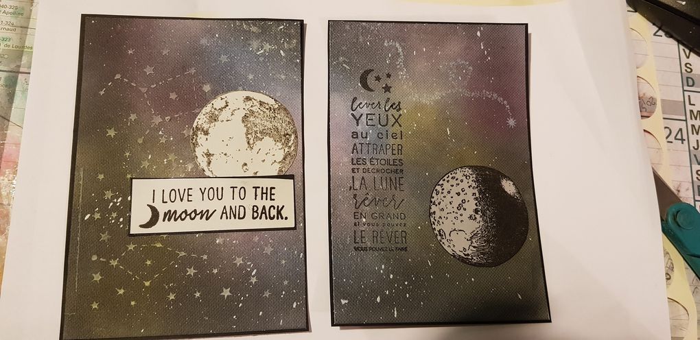 cartes avec fond galaxie