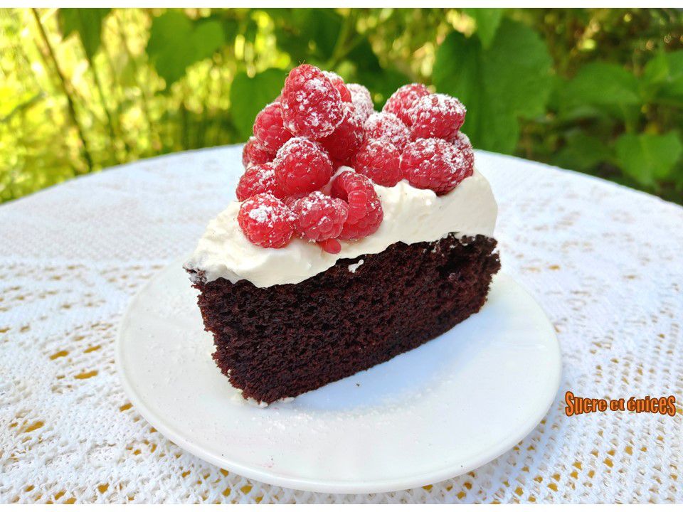 Gâteau facile chocolat framboises chantilly - Recette en vidéo