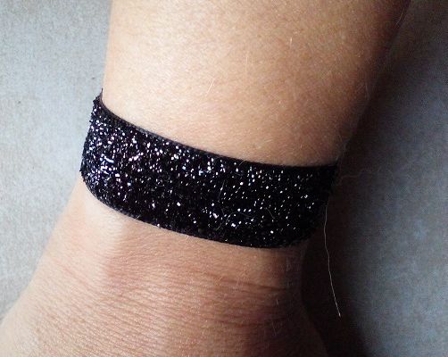 Bracelet en ruban scintillant noir pour moi