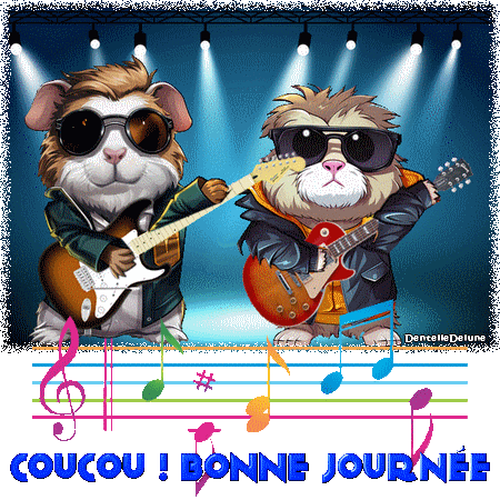Hamsters guitaristes en concert - gif animé bonne journée ...