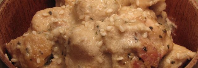 POULET A LA CREME DE SESAME ET D'AMANDE