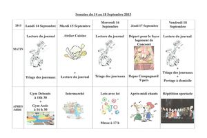 Planning semaine 38