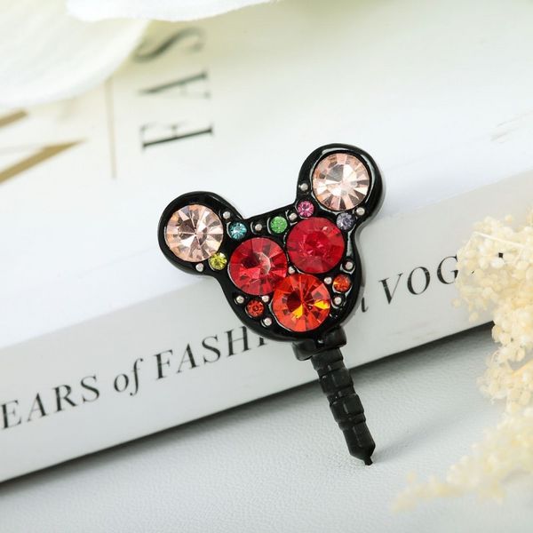 Rhinestone Micky Mouse anti dust plug stopper for iphone