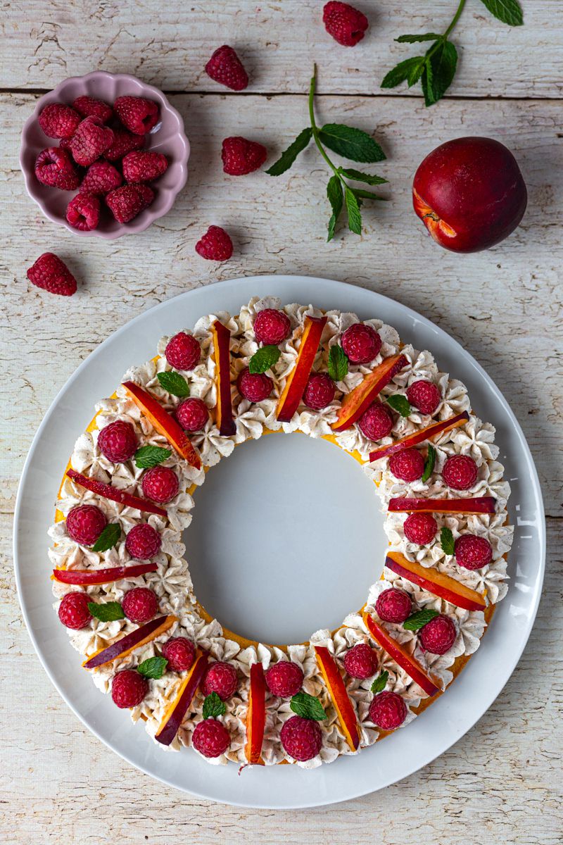 gâteau framboise nectarine