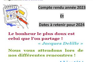 Compte rendu activités 2023 et Calendrier 2024