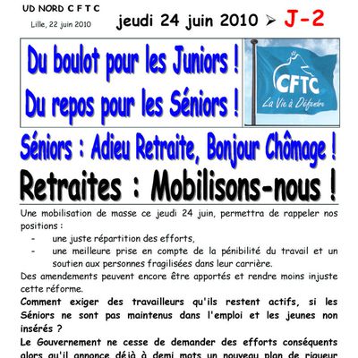 Actualités Nationales: Appel à la Mobilisation du 24 Juin 2010