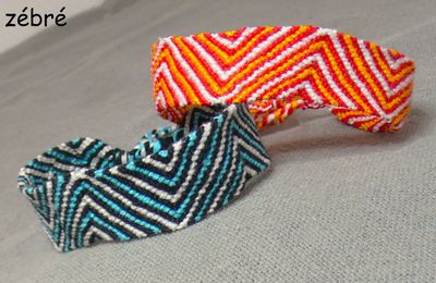 Tutoriel et Patron: Bracelet brésilien zig zag zébré